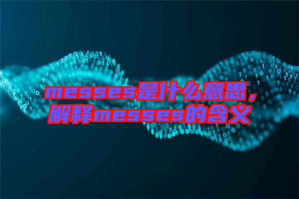 messes是什么意思，解釋messes的含義