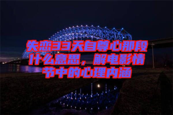 失戀33天自尊心那段什么意思，解電影情節中的心理內涵