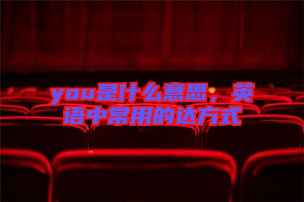 you是什么意思，英語中常用的達(dá)方式