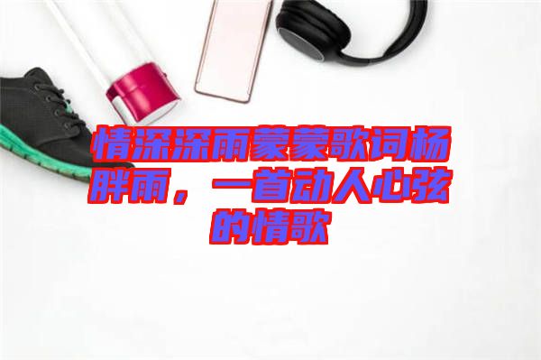 情深深雨蒙蒙歌詞楊胖雨，一首動人心弦的情歌