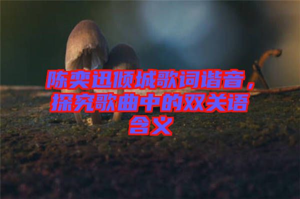 陳奕迅傾城歌詞諧音，探究歌曲中的雙關語含義