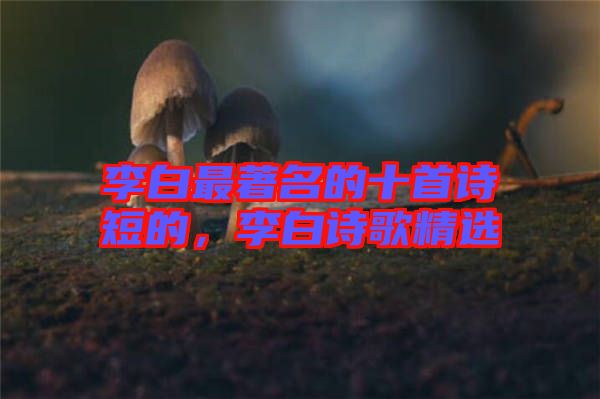 李白最著名的十首詩短的，李白詩歌精選