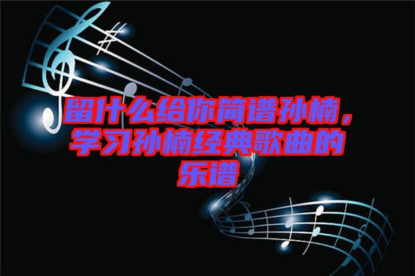 留什么給你簡譜孫楠，學習孫楠經典歌曲的樂譜