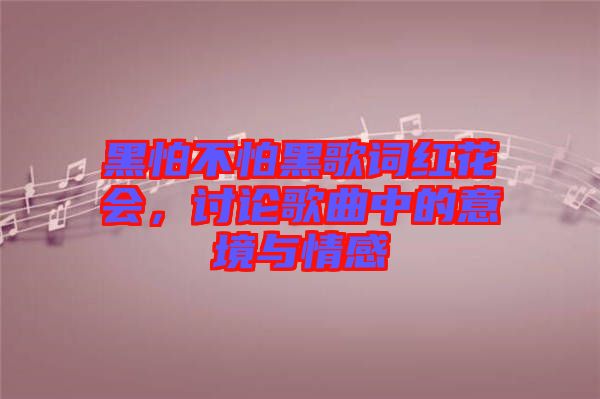 黑怕不怕黑歌詞紅花會，討論歌曲中的意境與情感