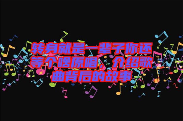 轉(zhuǎn)身就是一輩子你還等個(gè)啥原唱，介紹歌曲背后的故事