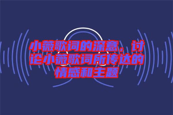 小薇歌詞的深意，討論小薇歌詞所傳達(dá)的情感和主題