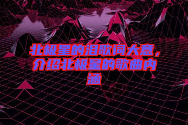 北極星的淚歌詞大意，介紹北極星的歌曲內涵