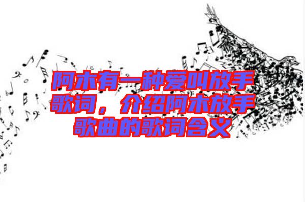 阿木有一種愛叫放手歌詞，介紹阿木放手歌曲的歌詞含義