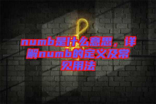 numb是什么意思，詳解numb的定義及常見用法