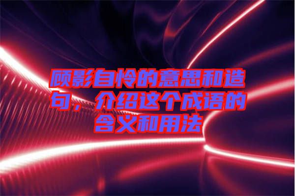 顧影自憐的意思和造句，介紹這個成語的含義和用法