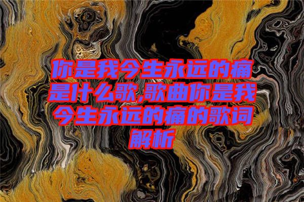 你是我今生永遠的痛是什么歌,歌曲你是我今生永遠的痛的歌詞解析