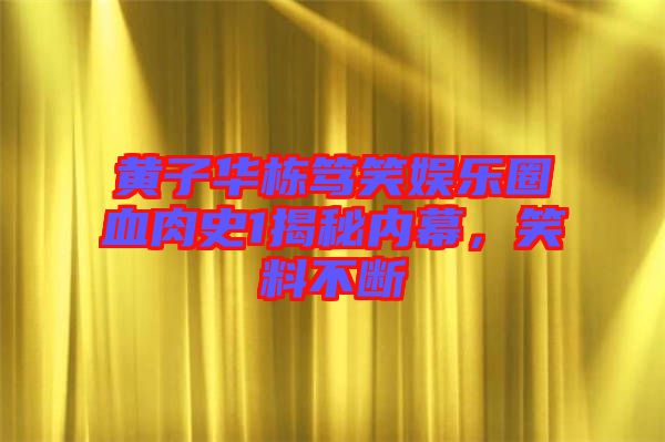 黃子華棟篤笑娛樂圈血肉史1揭秘內(nèi)幕，笑料不斷