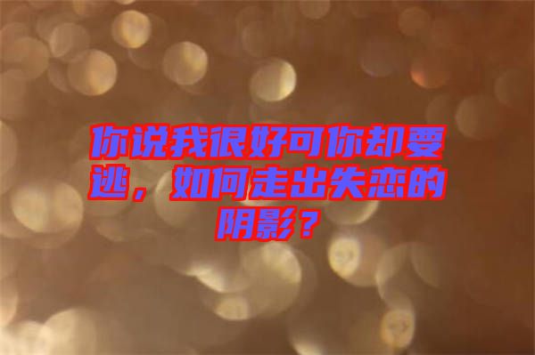 你說我很好可你卻要逃，如何走出失戀的陰影？