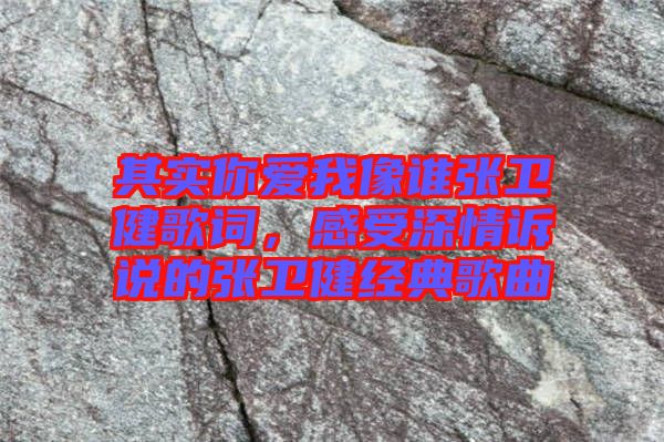 其實你愛我像誰張衛健歌詞，感受深情訴說的張衛健經典歌曲