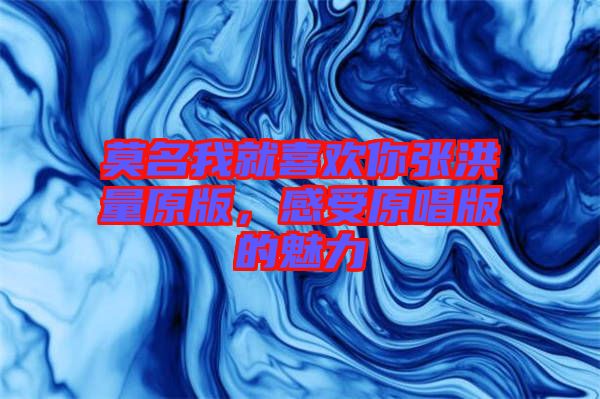 莫名我就喜歡你張洪量原版，感受原唱版的魅力