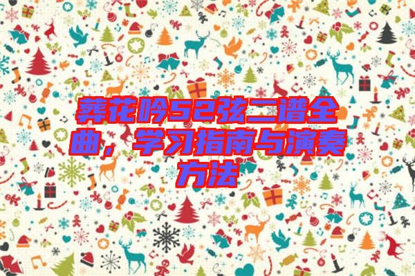 葬花吟52弦二譜全曲，學(xué)習(xí)指南與演奏方法