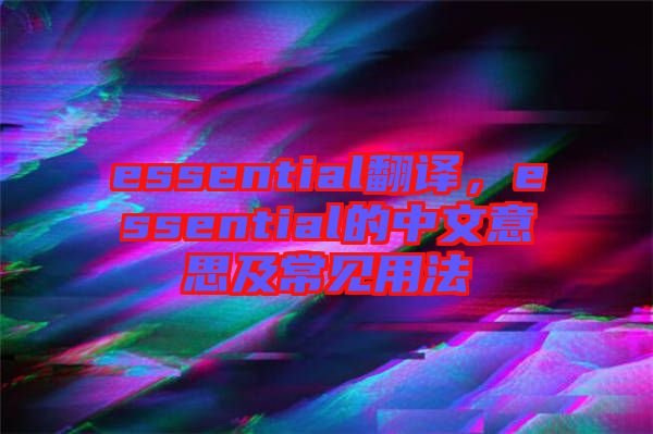 essential翻譯，essential的中文意思及常見用法