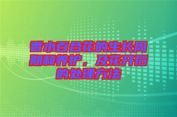 香水百合花的生長周期和養護，及花開后的處理方法